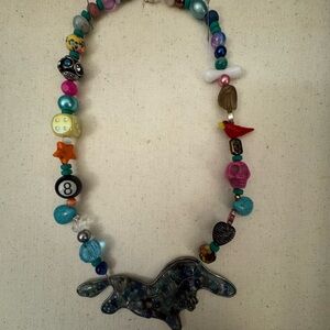Dachshund Long Haired Colorful Beaded Necklace